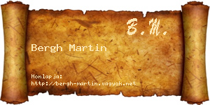 Bergh Martin névjegykártya
